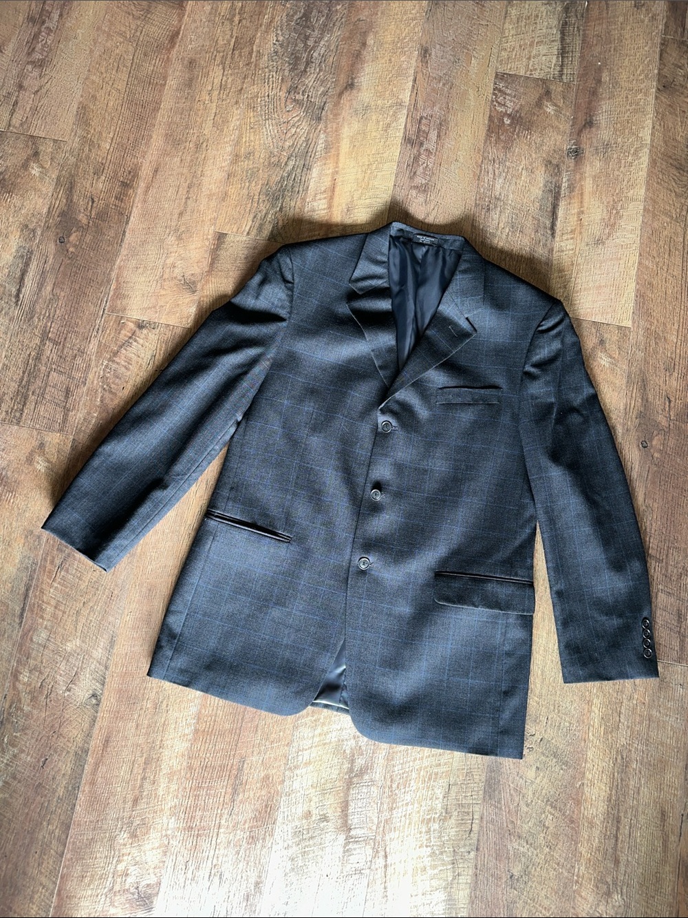 Jones New York Men's Wool Dark Charcoal Sport Coat